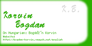 korvin bogdan business card